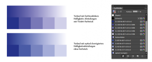 Verlauf mit Farbstich und Korrektur