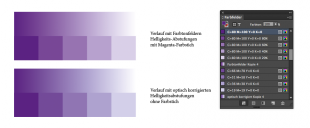 Verlauf mit Violett-Magenta-Stich und Korrektur